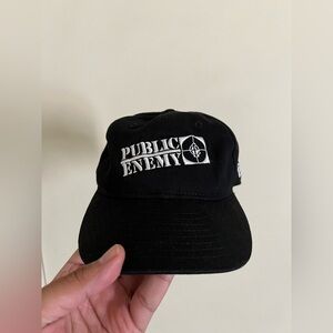 RARE Vintage New Era Public Enemy Official Black Adjustable Strapback Hat M/L